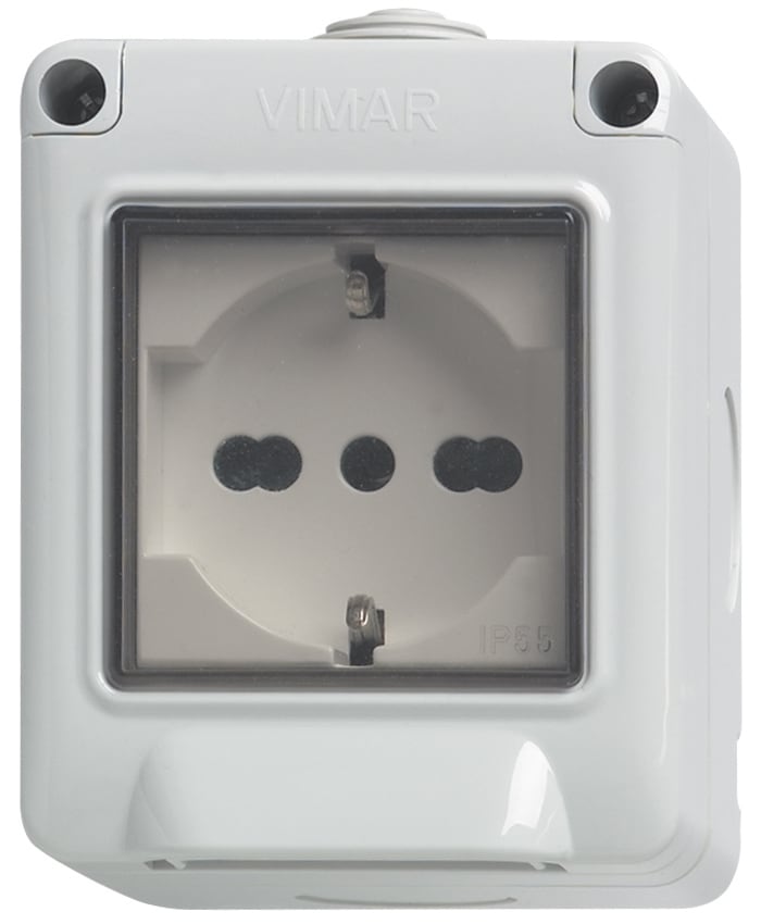 VIMAR SPA VIW14902.U PLANA-CONTENITORE IP55 2M+PRESA UNIVERS