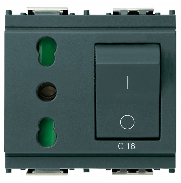 VIMAR S.P.A. - VIW16273 PRESA 2P+T 16A P17/11 INTB+MT C16 GRIGIO