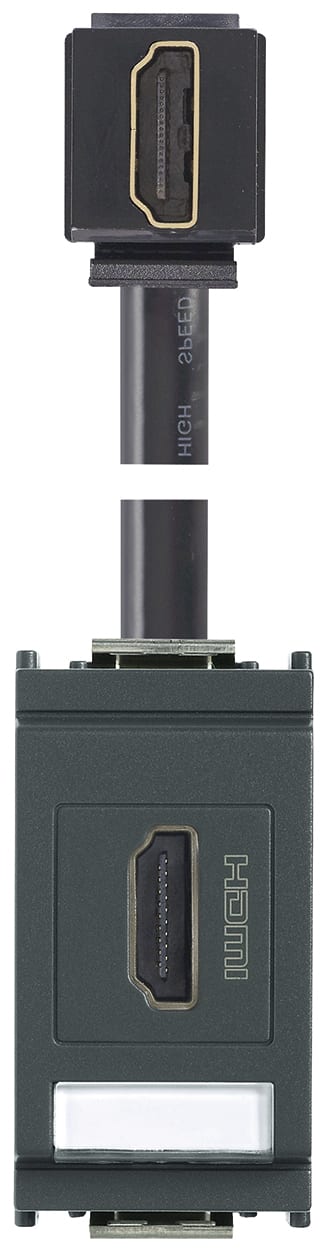 VIMAR SPA VIW16334.H PRESA HDMI 2.1B CON CAVO A 90° GRIGIO