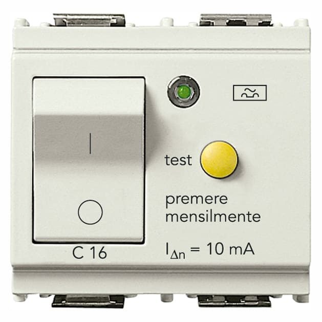 VIMAR S.P.A. - VIW16511.16.B INTERRUTTORE MTDIFF.1P+N C16 10MA BIANCO