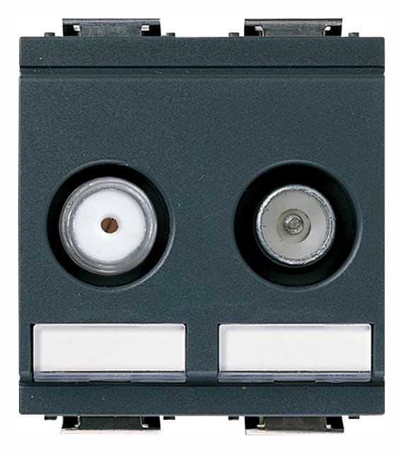 VIMAR S.P.A. - VIW17067.10 Presa TV-RD-SAT passante 2 uscite grigio