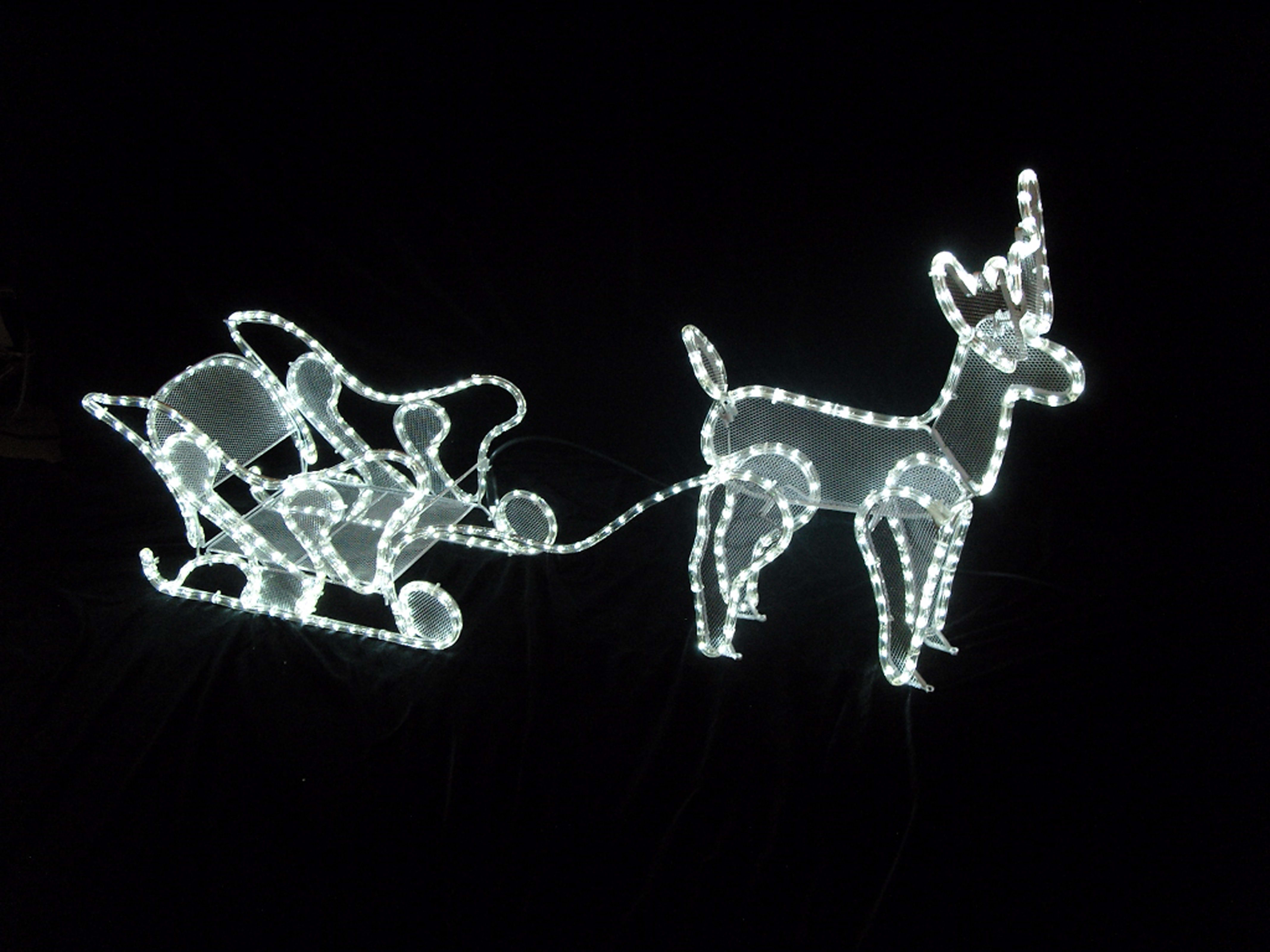 GIOCOPLAST NATALE SP - GCP17518248 RENNA C/ SLITTA C/ TUBO LED BIA., X EST