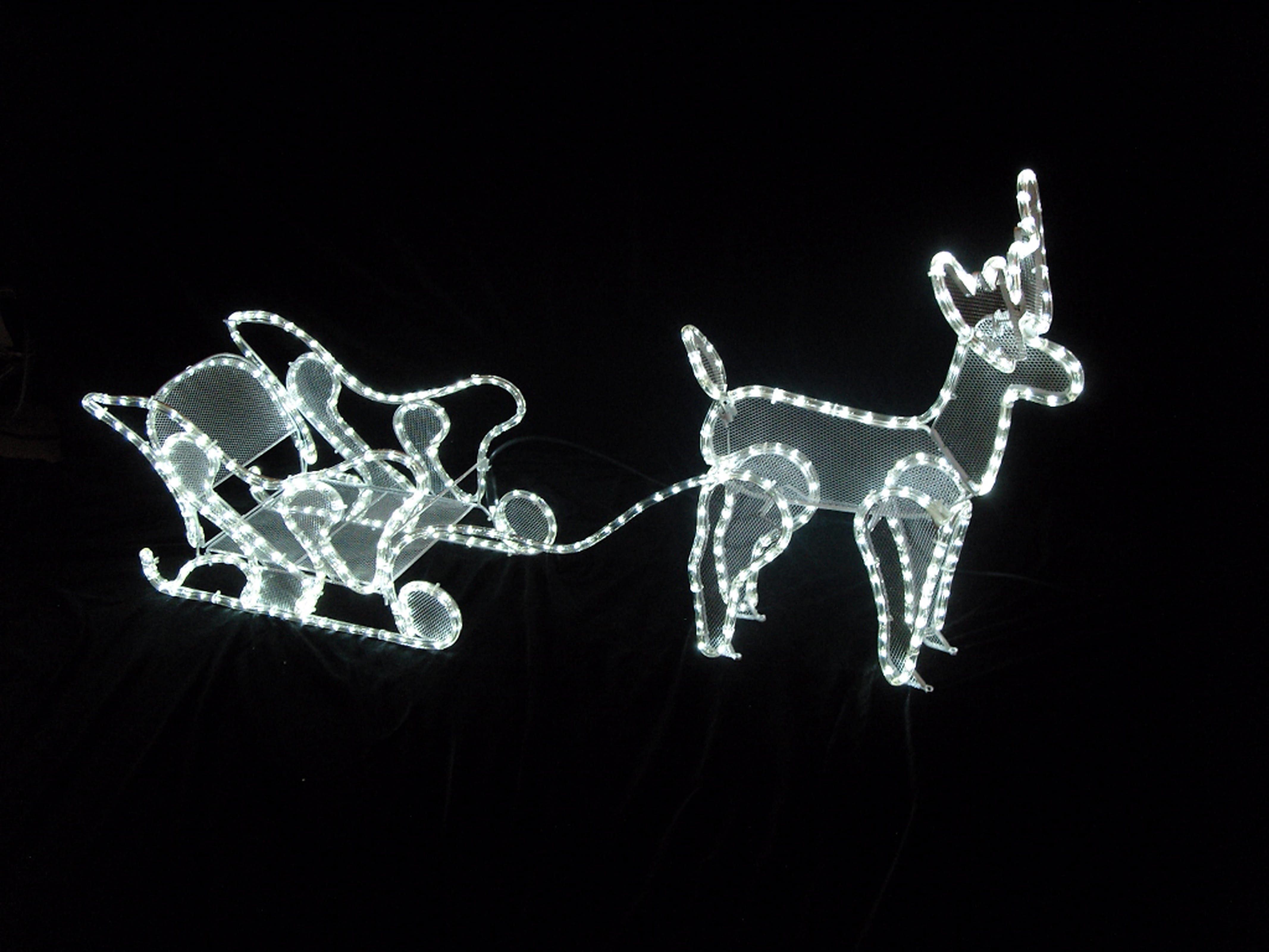 GIOCOPLAST NATALE SP - GCP17518248 RENNA C/ SLITTA C/ TUBO LED BIA., X EST