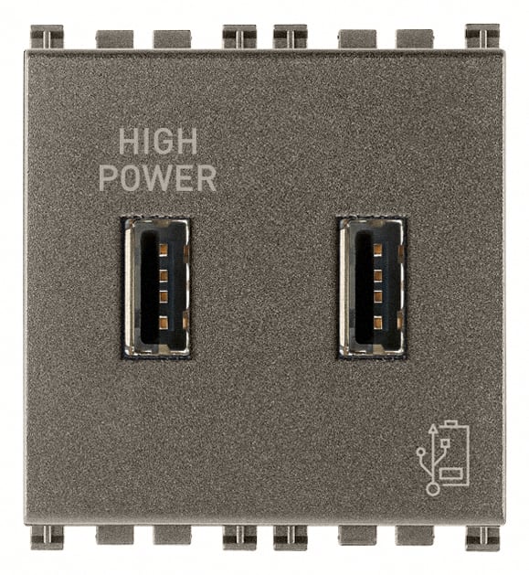 VIMAR SPA VIW19295.M UNITA ALIMENTAZIONE USB 5V 2,1A 2M METAL