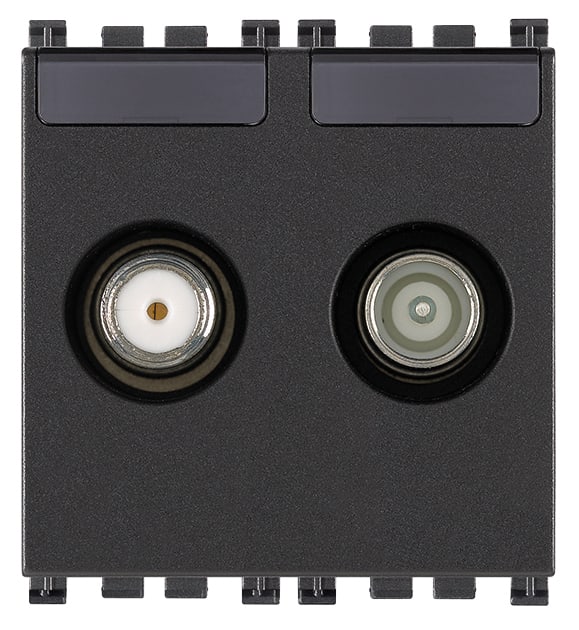 VIMAR SPA VIW19302.01 PRESA TV-RD-SAT DIRETTA 2 USCITE GRIGIO