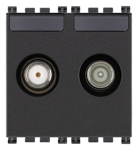 VIMAR SPA VIW19302.10 PRESA TV-RD-SAT PASSANTE 2 USCITE GRIGIO