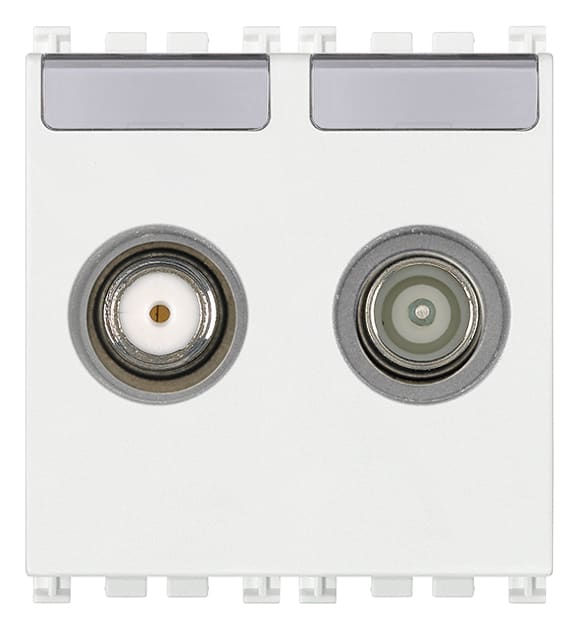 VIMAR SPA VIW19302.10.B PRESA TV-RD-SAT PASSANTE 2 USCITE BIANCO