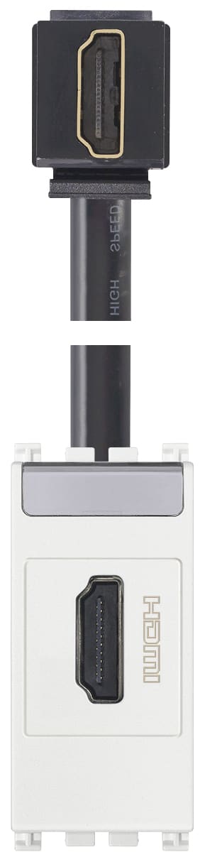 VIMAR SPA VIW19346.H.B PRESA HDMI 2.1B CON CAVO A 90° BIANCO
