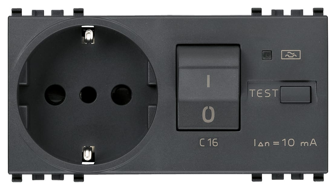VIMAR SPA VIW20286 PRESA 2P+T 16A P30 INTB+MTDIFFC16 GRIGIO