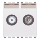 VIMAR SPA - VIW20302.01.B PRESA TV-RD-SAT DIRETTA 2 USCITE BIANCO