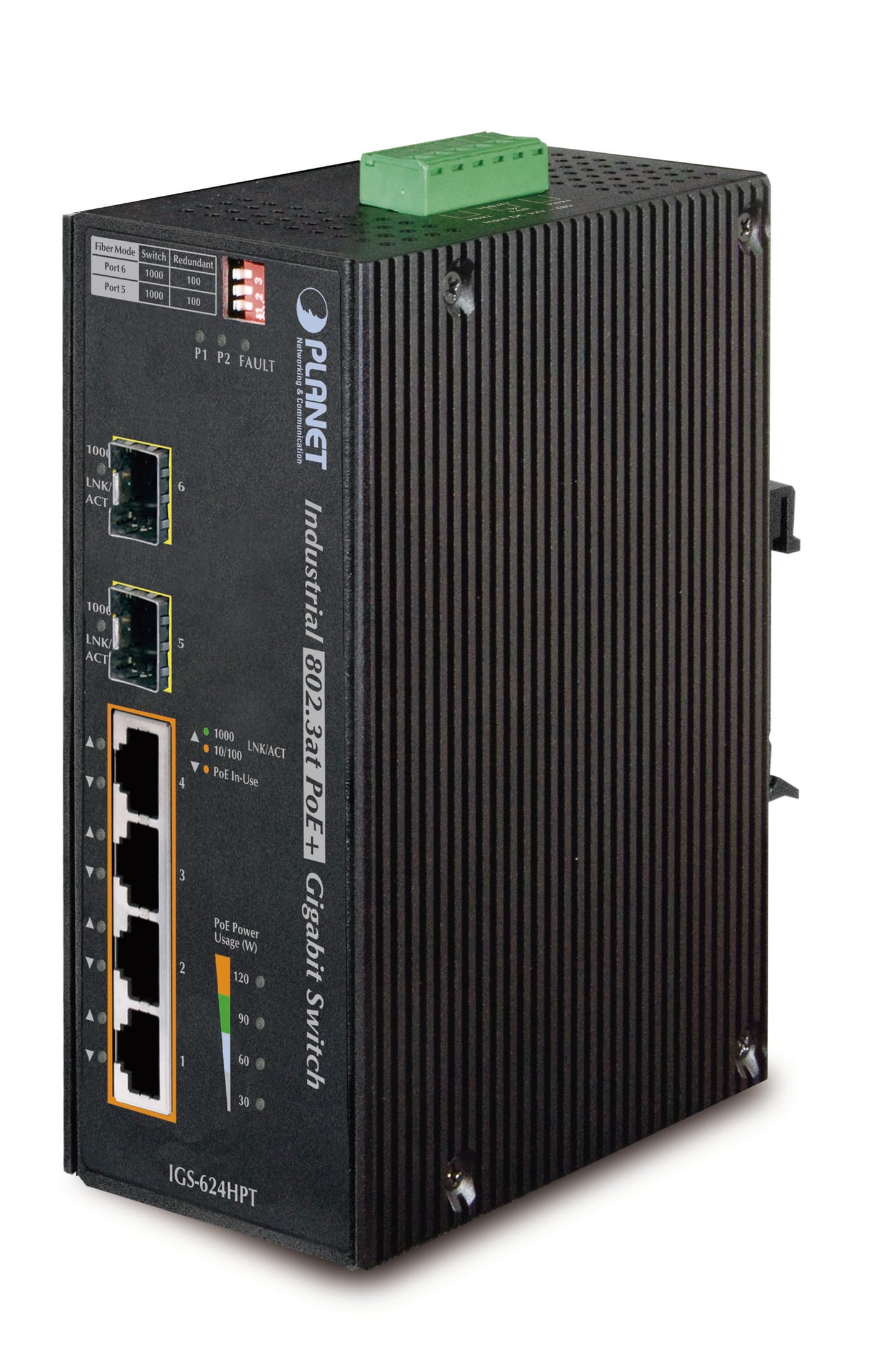 QUBIX S.R.L. NETWORK - QBX2032946 IGS-624HPT IP30 4GE(POE+)+2SFP FE/GE