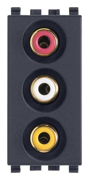 VIMAR S.P.A. - VIW20335 PRESA CON 3 CONNETTORI RCA GRIGIO