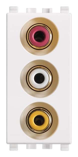 VIMAR S.P.A. - VIW20335.B PRESA CON 3 CONNETTORI RCA BIANCO