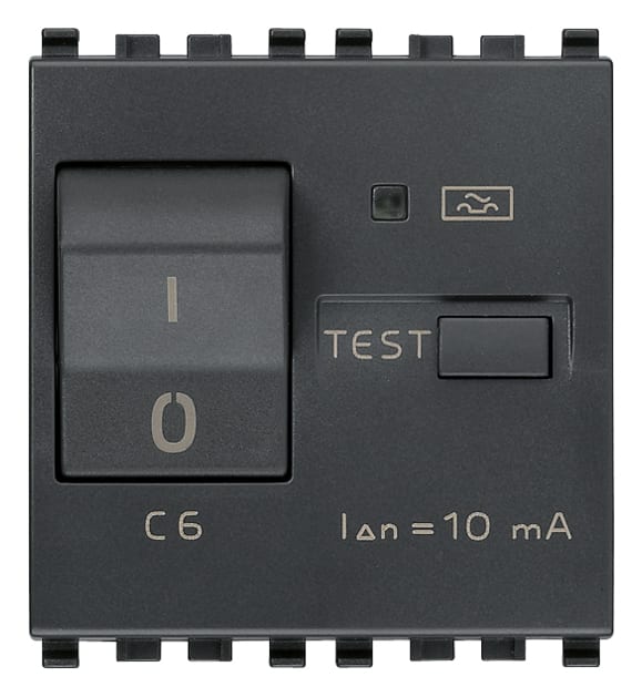VIMAR S.P.A. - VIW20411.06 INTERRUTTORE MTDIFF. 1P+N C6 10MA GRIGIO