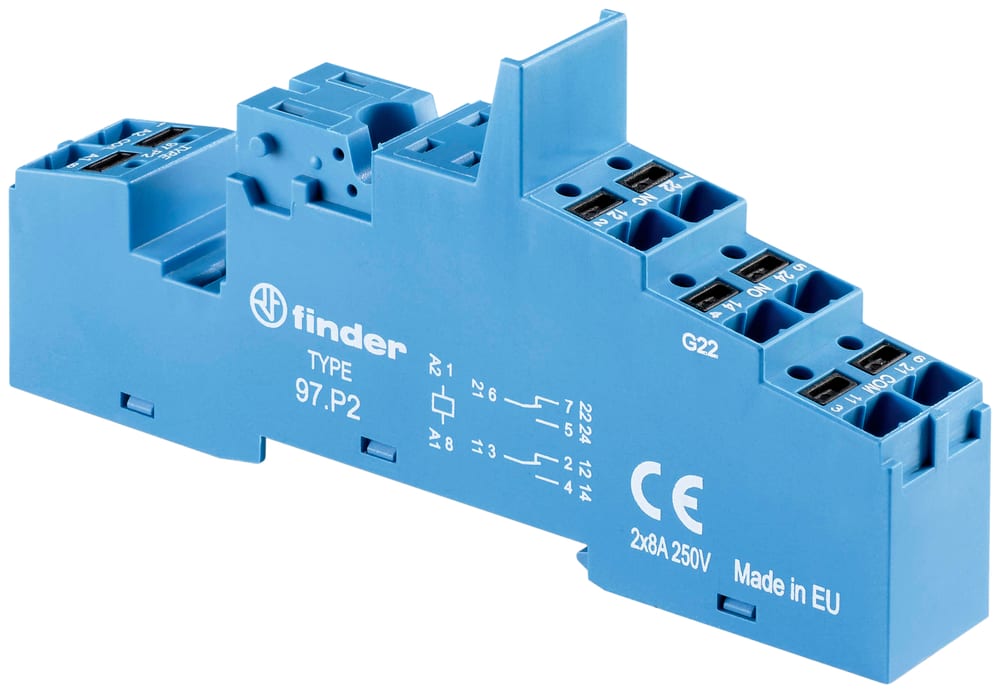 FINDER SPA FIN97P2SPA ZOCCOLO MORSETTI PUSH-IN 2P S.46