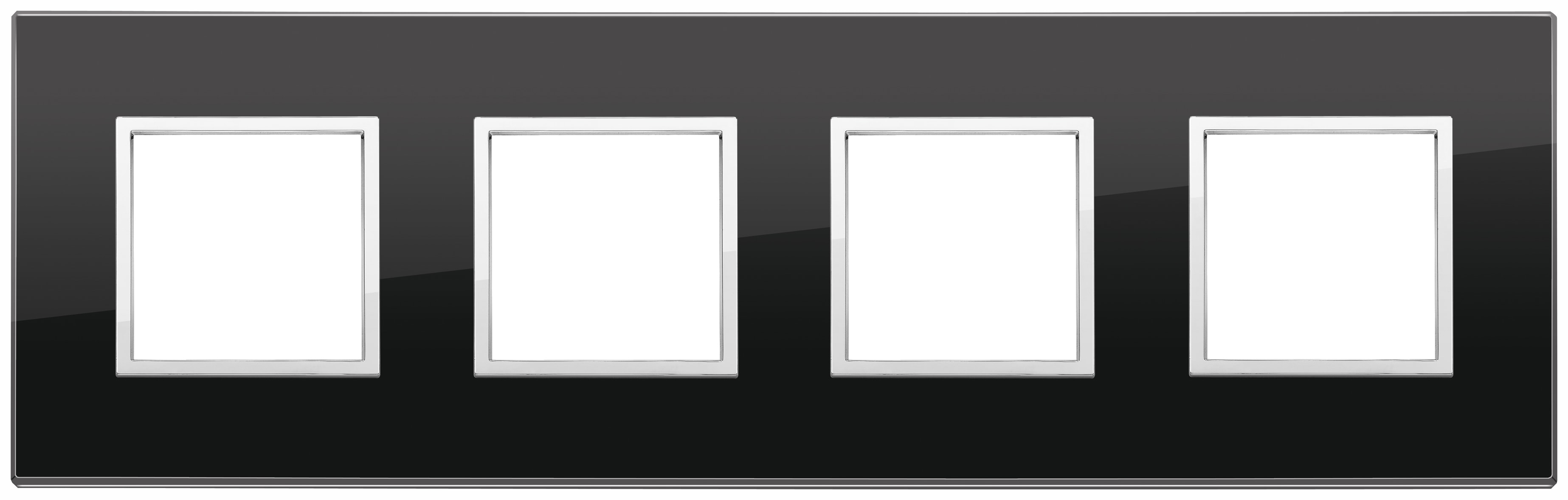 VIMAR SPA VIW21669.76 PLACCA 8M (2+2+2+2) INT71 NERO DIAMANTE