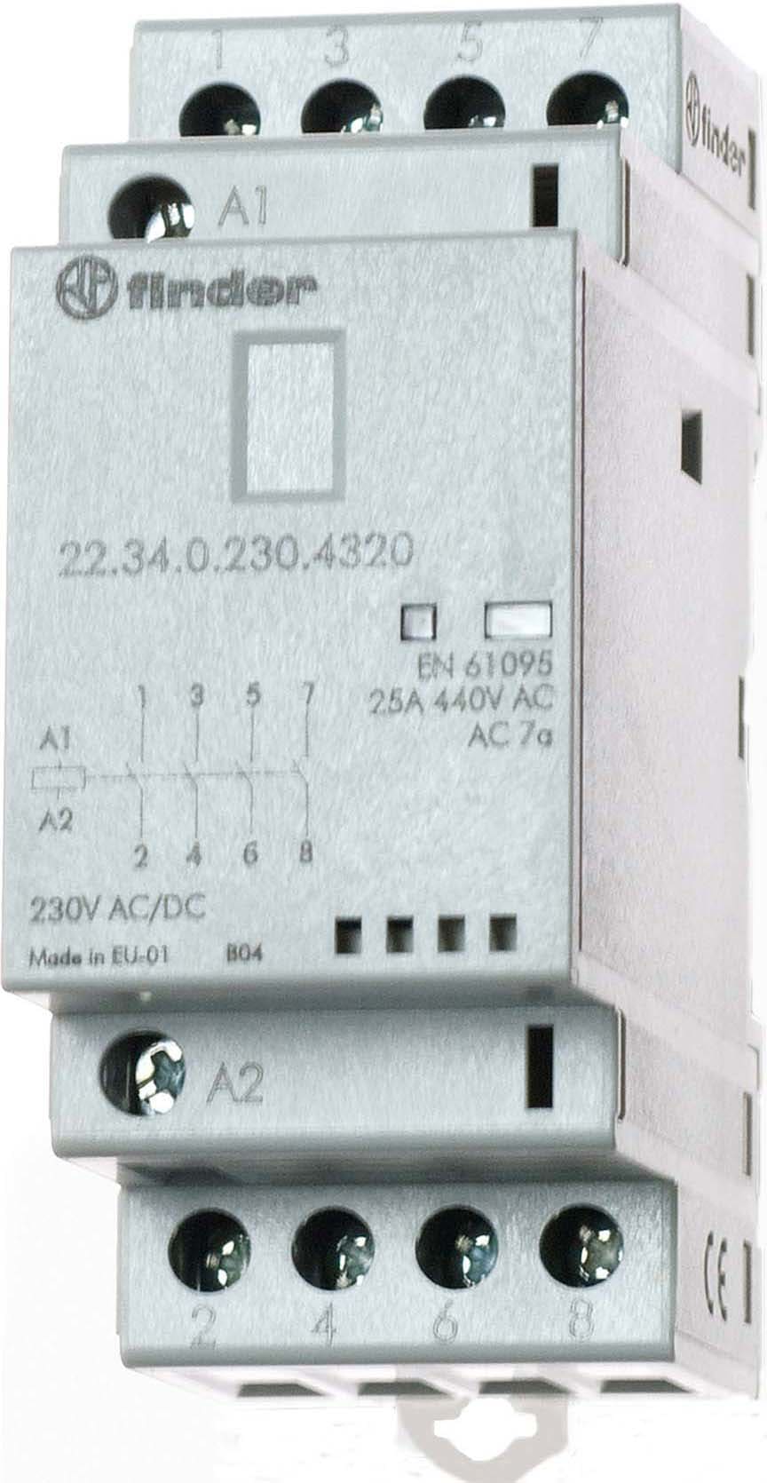 FINDER S.P.A. - FIN223402301320 CONTATTORE 25A 4 CONTATTI 36MM