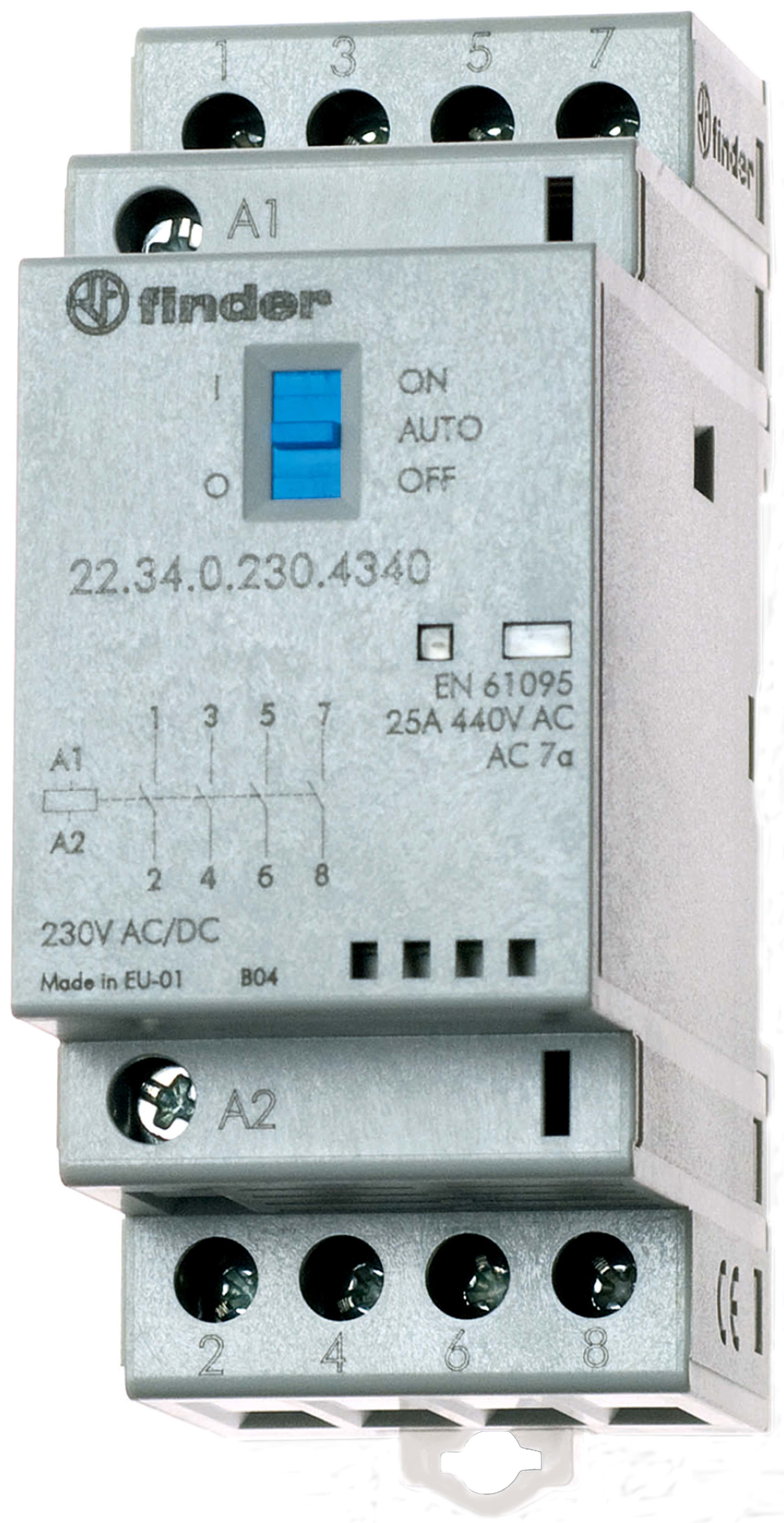FINDER S.P.A. - FIN223400241740 CONTATTORE 25A 4 CONTATTI 36MM