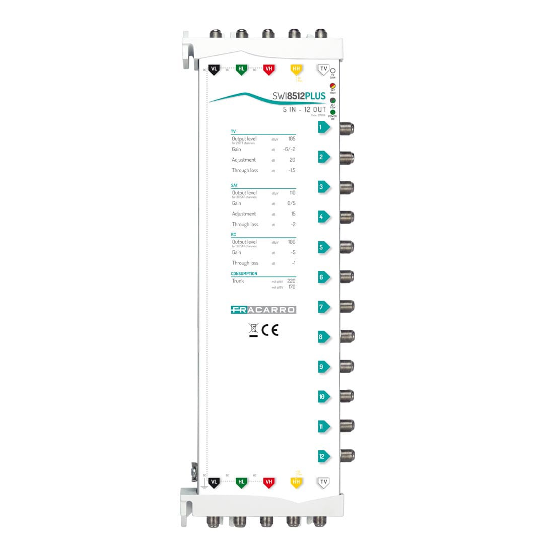 FRACARRO - FRA271056 SWI8512PLUS MSW XS5+ 5IN 12OUT