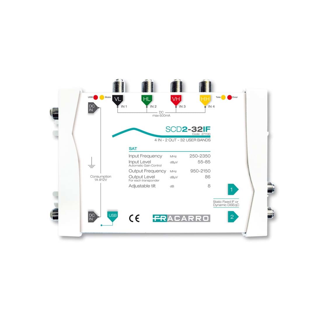 FRACARRO FRA271130 SCD2-32IF MSW 4IN 1OUT 32IF PROGR.