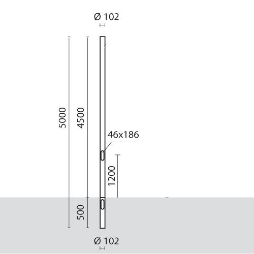 SIMES SPA - SMVS.2814.24 PALO X AVENUE 102MM F.T. H 4,5M ANT