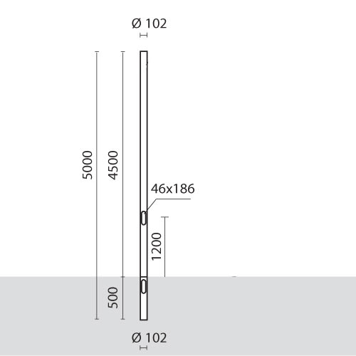 SIMES SPA - SMVS.2814.24 PALO X AVENUE 102MM F.T. H 4,5M ANT