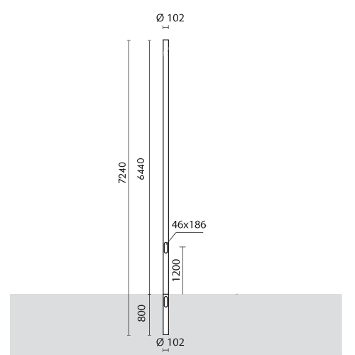 SIMES SPA - SMVS.2815.24 PALO X AVENUE 102MM F.T. H 6,5M ANT