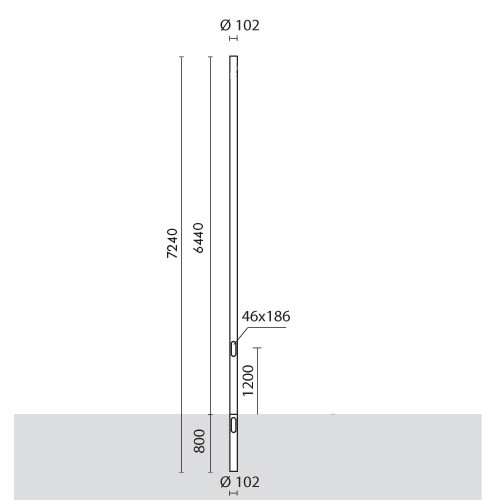 SIMES SPA - SMVS.2815.24 PALO X AVENUE 102MM F.T. H 6,5M ANT