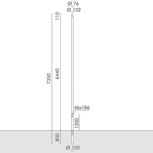 SIMES SPA - SMVS.2818.14 PALO D102 H6,7M FT GRI