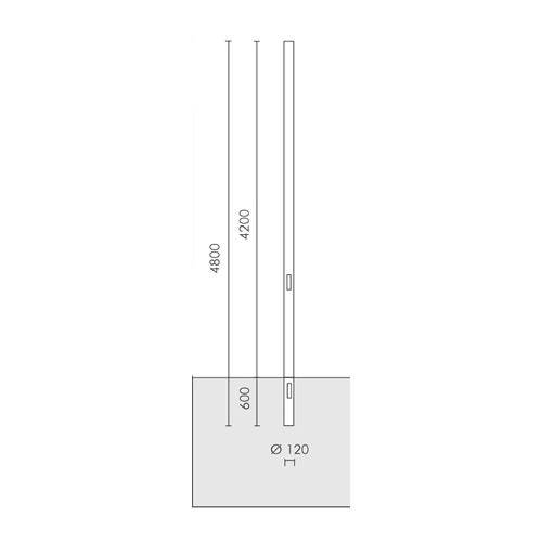 SIMES SPA - SMVS.2826.14 PALO D.120MM H4,2M FT GRI