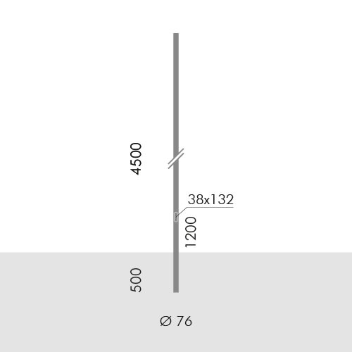 SIMES SPA - SMVS.2844.14 PALO D.76 INTERR.H.4,5M F.T. GRI