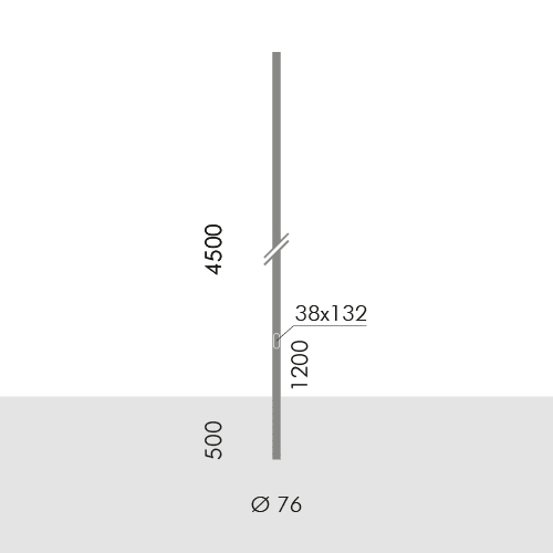 SIMES SPA - SMVS.2844.14 PALO D.76 INTERR.H.4,5M F.T. GRI