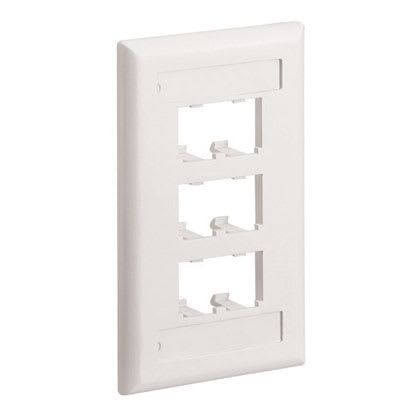 PANDUIT - PANCFPL6IWY FACEPLATE,6PT,SGLGANG,CLASSIC,IW,EA