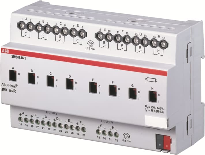 ABB SPA ABBED 007 0 SD/S8.16.1 DIMMER/ON-OF,8CAN,16A(1-10V)
