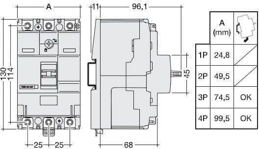 HAGER HAGHDA017L INTERR AUTOM X160 4P 18KA 16A SGANC TM