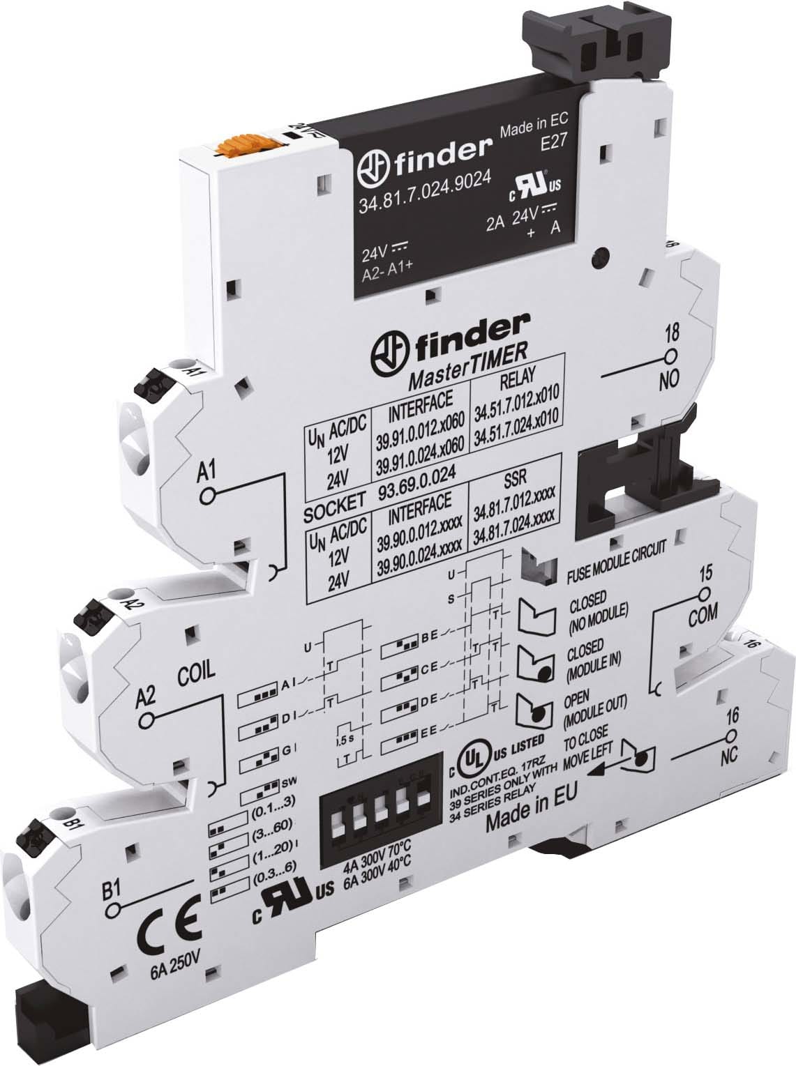 FINDER S.P.A. - FIN399000249024 MASTERTIMER INTERF. SSR 1NO MORS.PUSH-IN