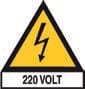 GRAFOPLAST SRL - GRALA11134F1 TARGH. 220VOLT+SEGN. L=34MM CF.49PZ(1FG)
