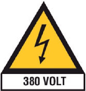 GRAFOPLAST SRL - GRALA11268F1 TARGH. 380VOLT+SEGN. L=68MM CF.12PZ(1FG)