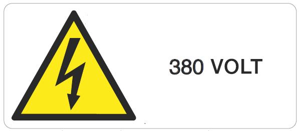 GRAFOPLAST SRL - GRALA13070F1 TARGH. 380VOLT+SEGN.70X30MM CF.18PZ(1FG)