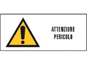 GRAFOPLAST SRL GRALA26040F1 ATENZIONE PERICOLO - VINYL AD 70X30 18PZ