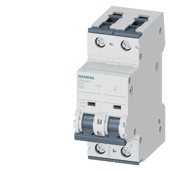 SIEMENS SIE5SY52637 INT MT 10KA 15KA 2P C63 500VCC