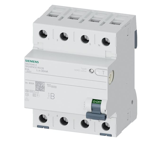 SIEMENS SIE5SV33464 DIFF 4P 63A 30MA K TIPO B 4UM
