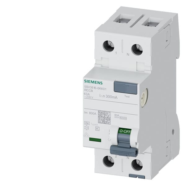 SIEMENS SIE5SV36166KK01 DIFF. 2P 63A 0,3A TIPO AK 3KA (8/20)