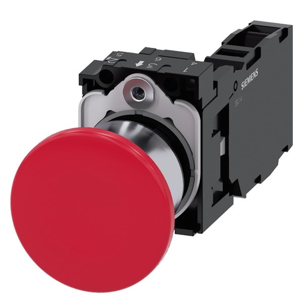 SIEMENS SIE3SU11501BA201FA0 PULS.FUNGO MANT.TRAZ.ROSSO 1NO+1NC VITE