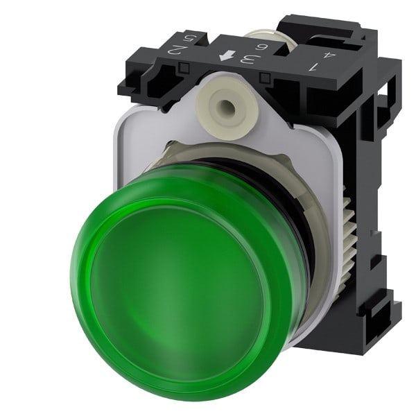 SIEMENS SIE3SU11066AA403AA0 IND.LUM.VERDE LENTE LISC.MOLL.LED 230V A