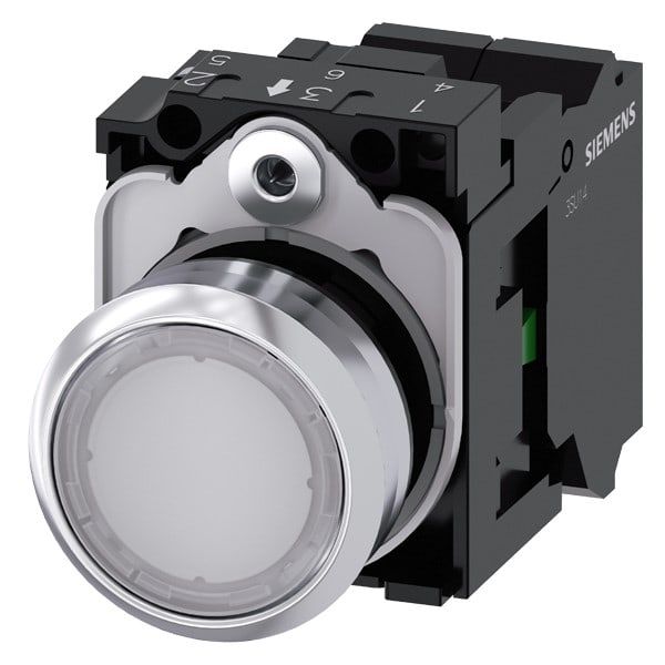 SIEMENS SIE3SU11520AB603BA0 PULS.LUM. BIANCO MOLLA LED 24VUC 1NA
