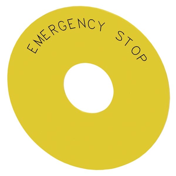SIEMENS SIE3SU19000BC310DA0 TARGH.GIALLA EMERG. STOP DIAM. EXT 75MM