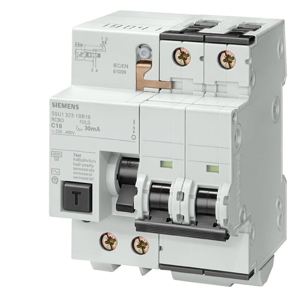 SIEMENS SIE5SU13231BB10 MTD C10 4,5KA 15KA 2P TIPO AC 30MA