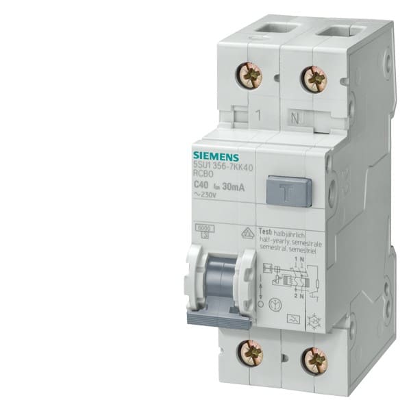 SIEMENS SIE5SU13567KK40 MTD 6KA 10KA 1P+N C40 TIPO A 30MA