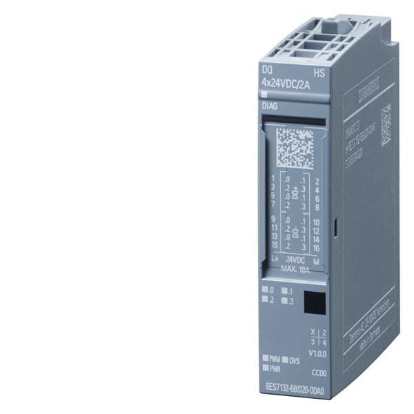 SIEMENS SIE6ES71326BD200DA0 ET 200SP, DQ 4X24VDC/2A HIGH SPEED, PU 1